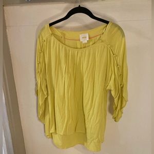 Anthropologie Maeve Yellow Flowy Blouse